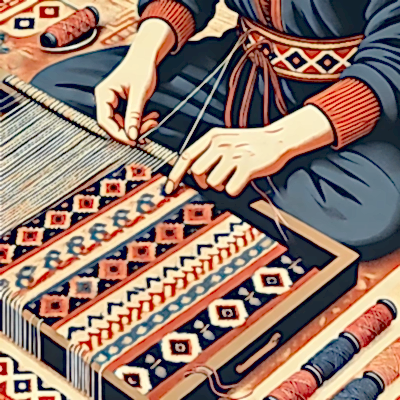 Moroccan Women Making traditional Hand made carpets